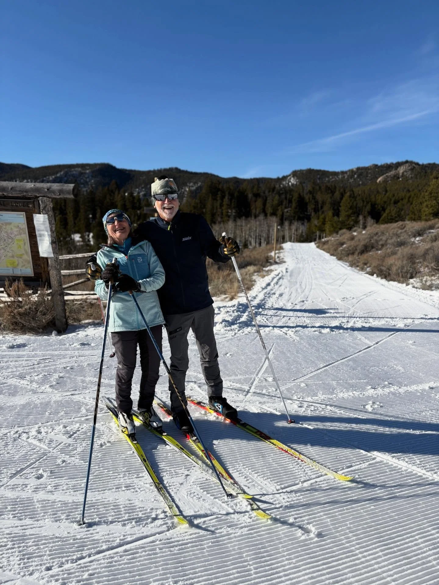 Skiers had fun yesterday! Thin, but worth getting out.  Soups and crepes in the Lodge. No dogs on trails yet. $10 trail passes.