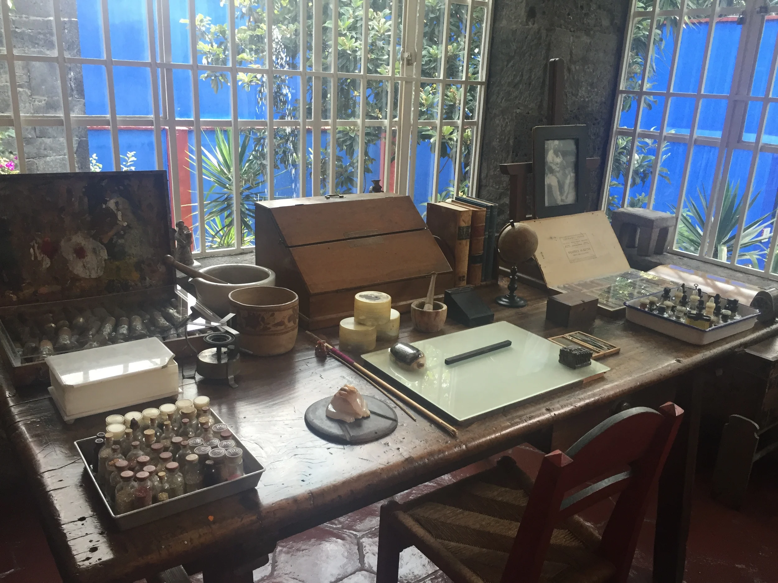 Frida's wonderful studio on the second floor.