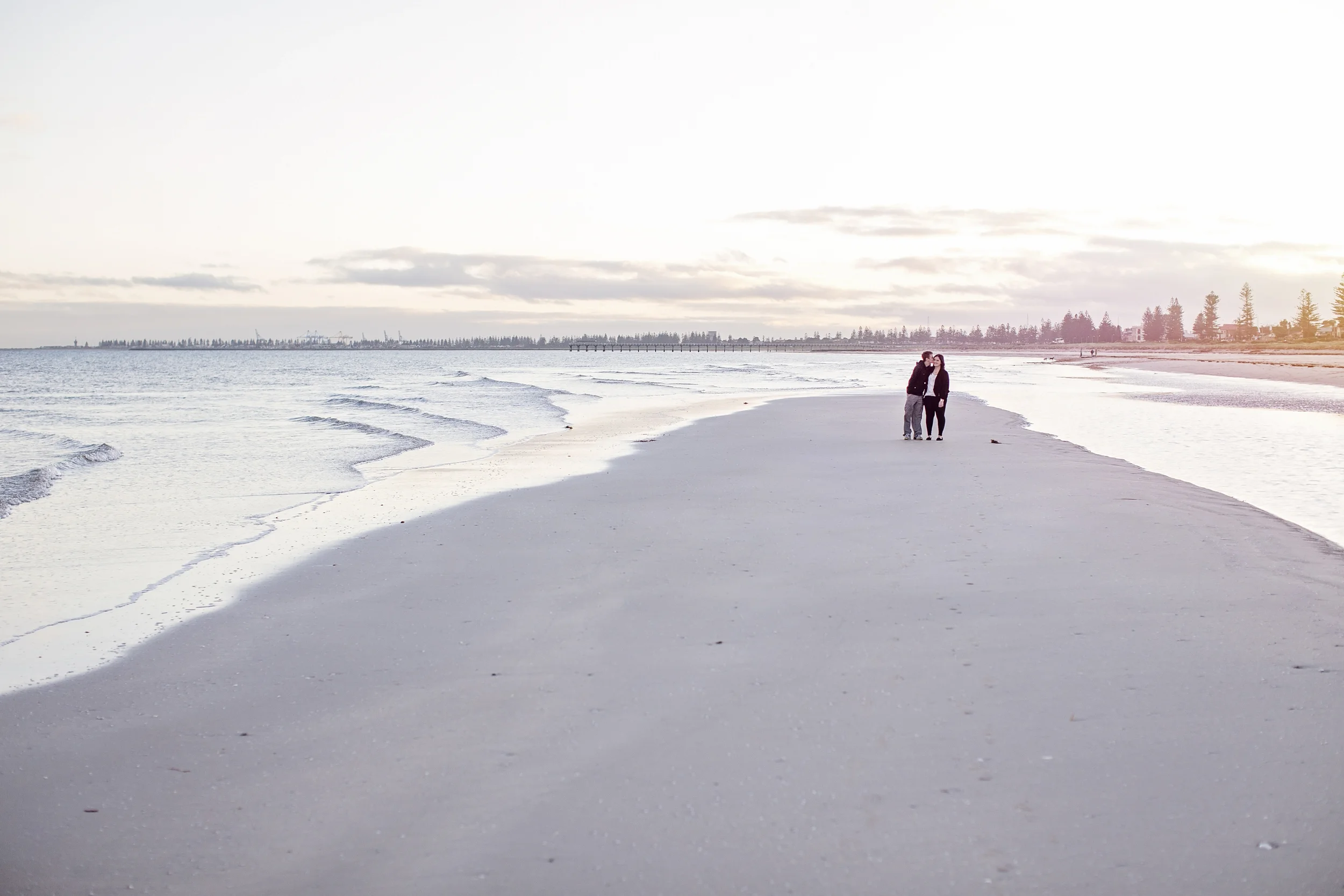 Lisa & Matt's Engagement Session: A Walk on the Beach at Sunrise