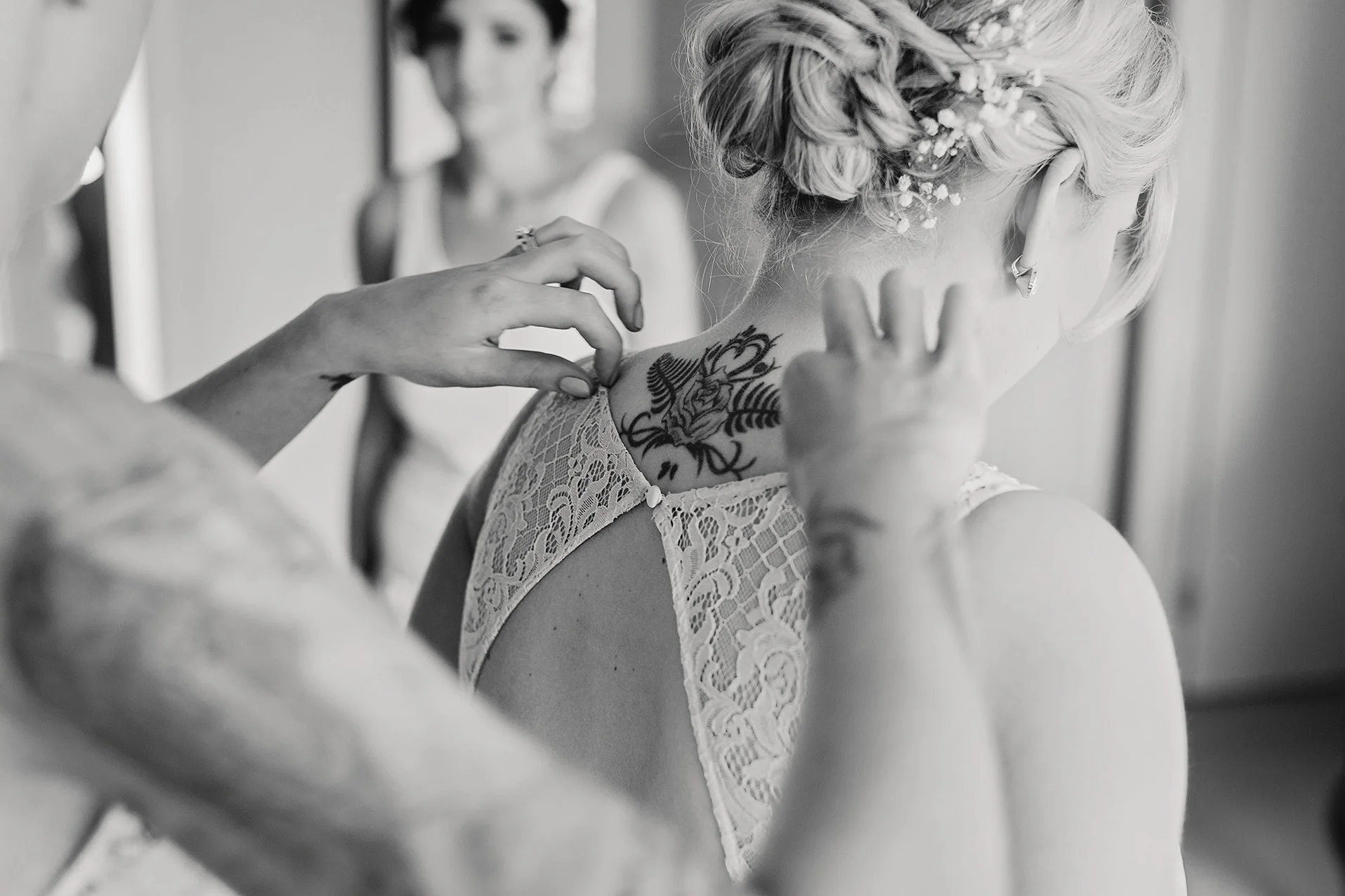 What do you do during wedding preparation photos?