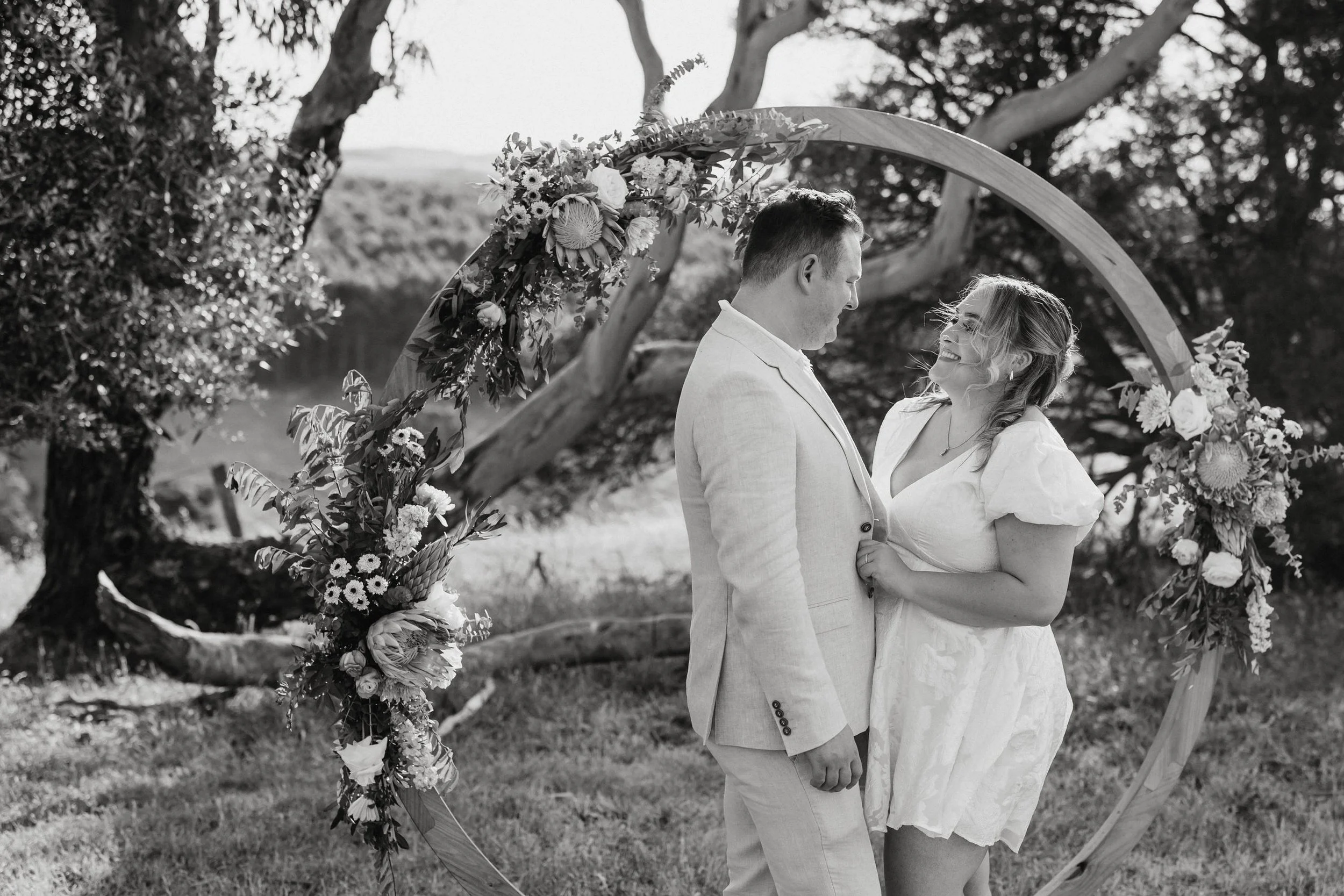Magnolia Farm Elopement 014 ceremony black and white photo.jpg