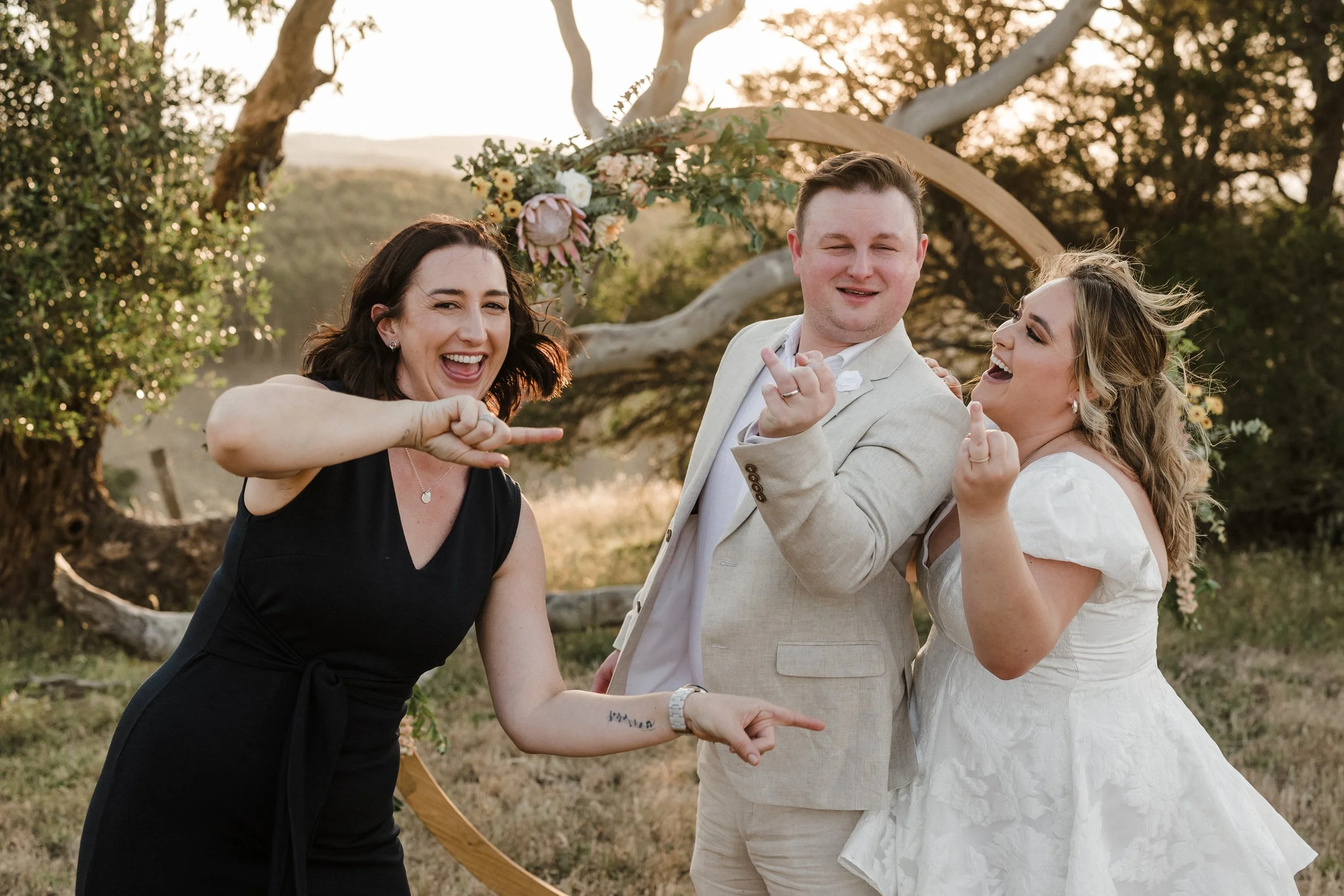 Magnolia Farm Elopement 042 fun photo with celebrant.jpg