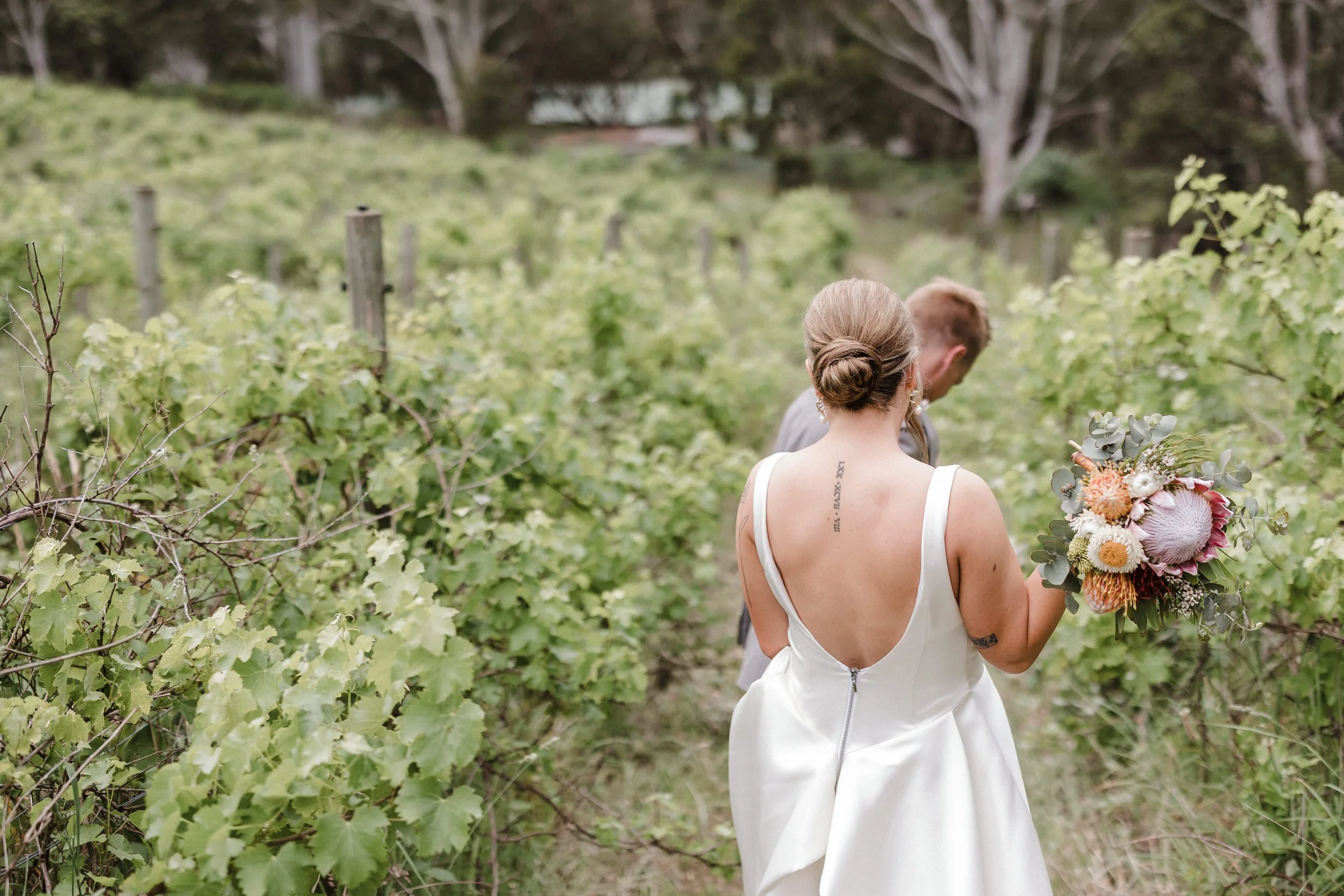 Intimate Forest Wedding - Sinclairs Gully Winery 45 - couple portraits in vineyard.jpg