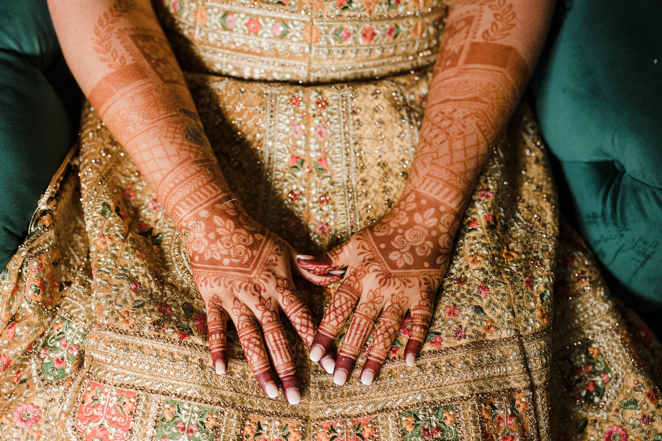 06 Colourful Bride Prep Lehenga and henna.jpg