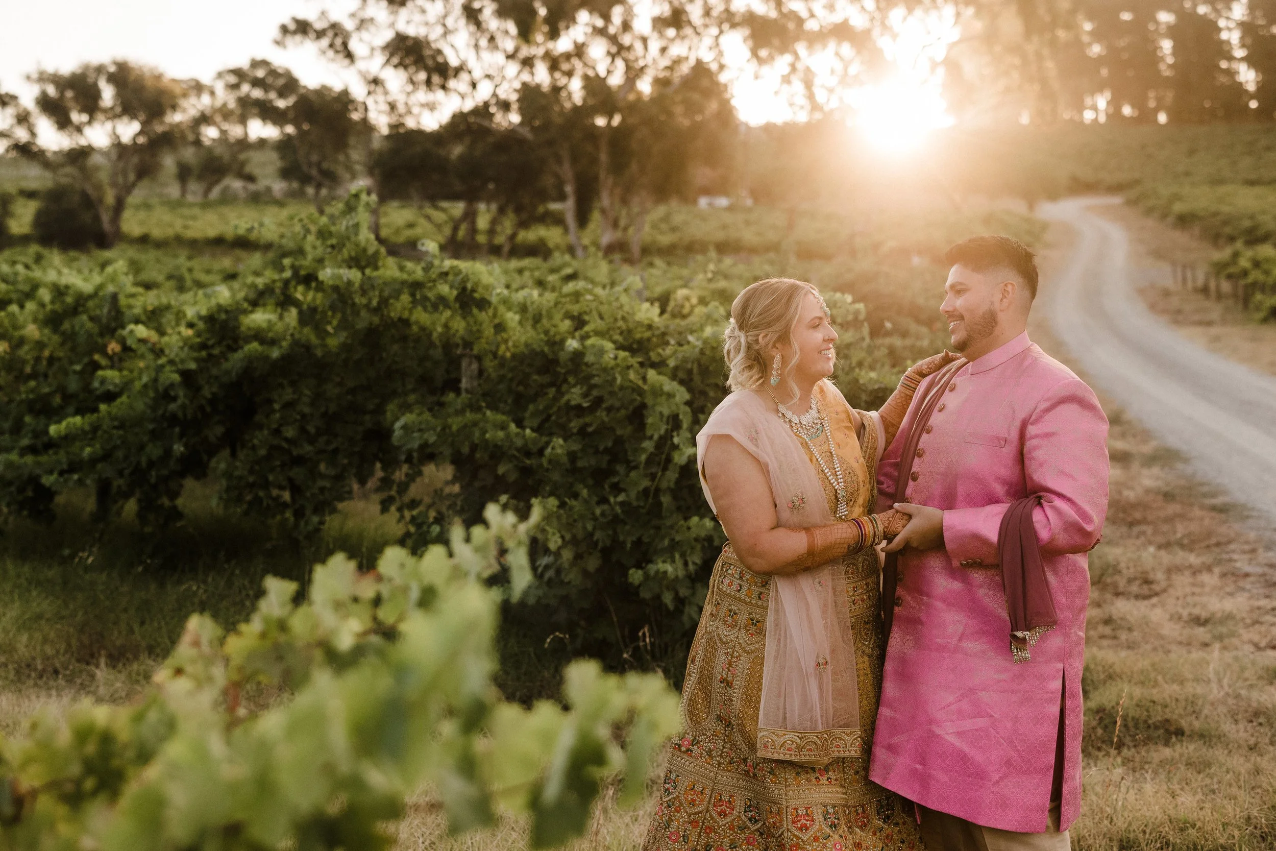 56 colourful lehenga and sherwani sunset portraits mclaren vale.jpg