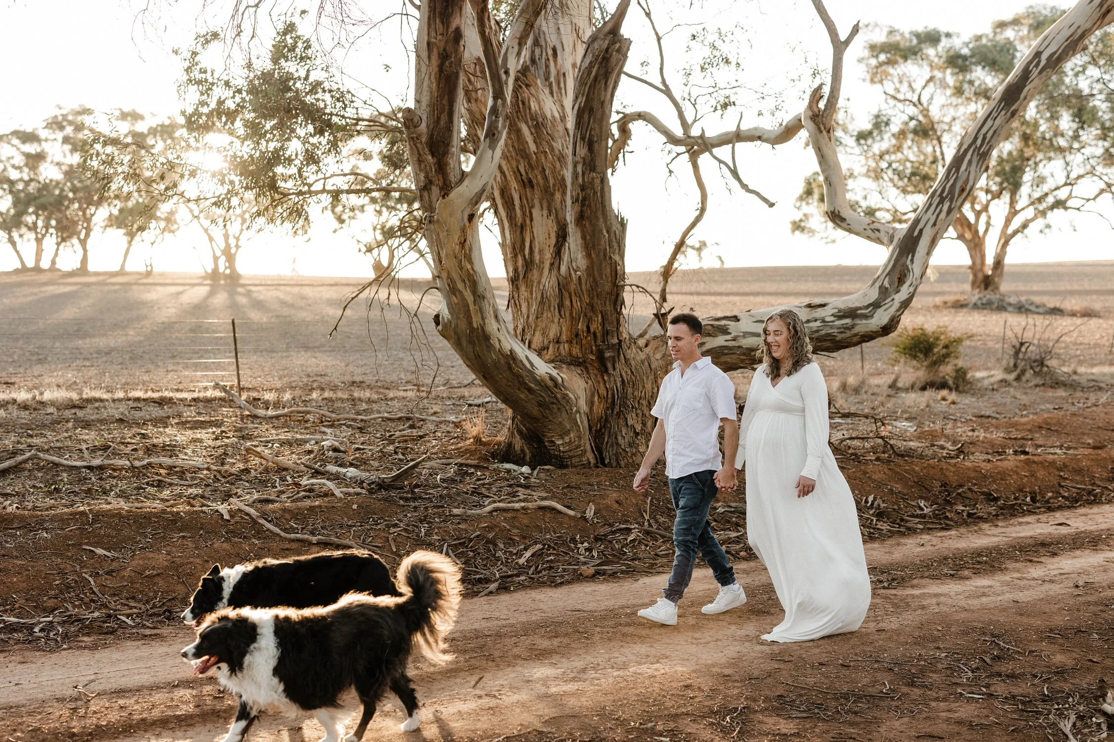 18 Auburn Clare Valley Farm Maternity Portraits on a dirt road.jpg