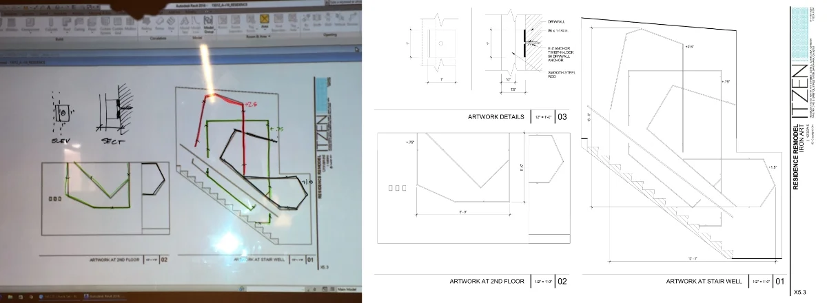 Team collaboration and finished fabrication drawings.