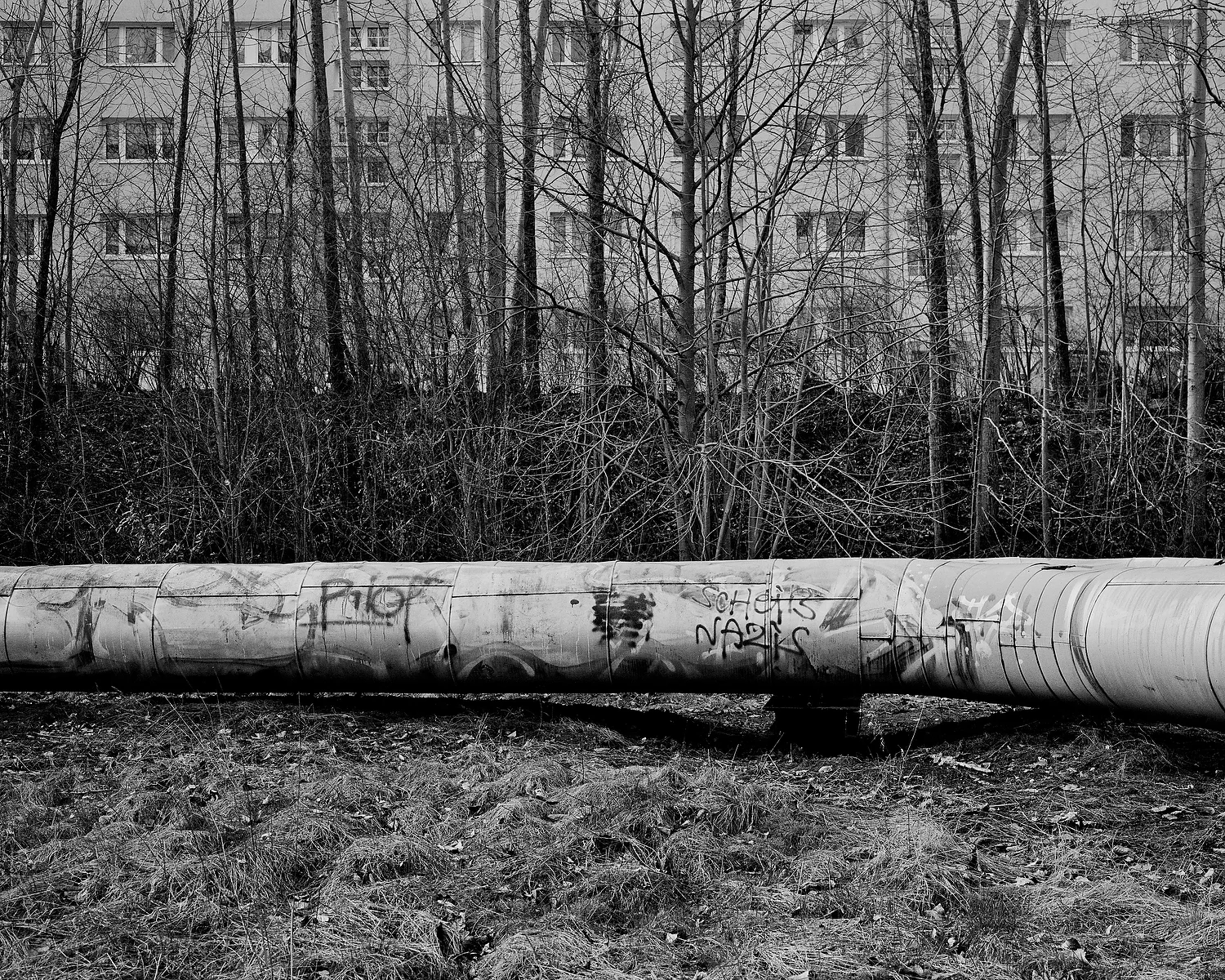   Neubrandenburg, Germany, April 2015. Gas pipeline.     