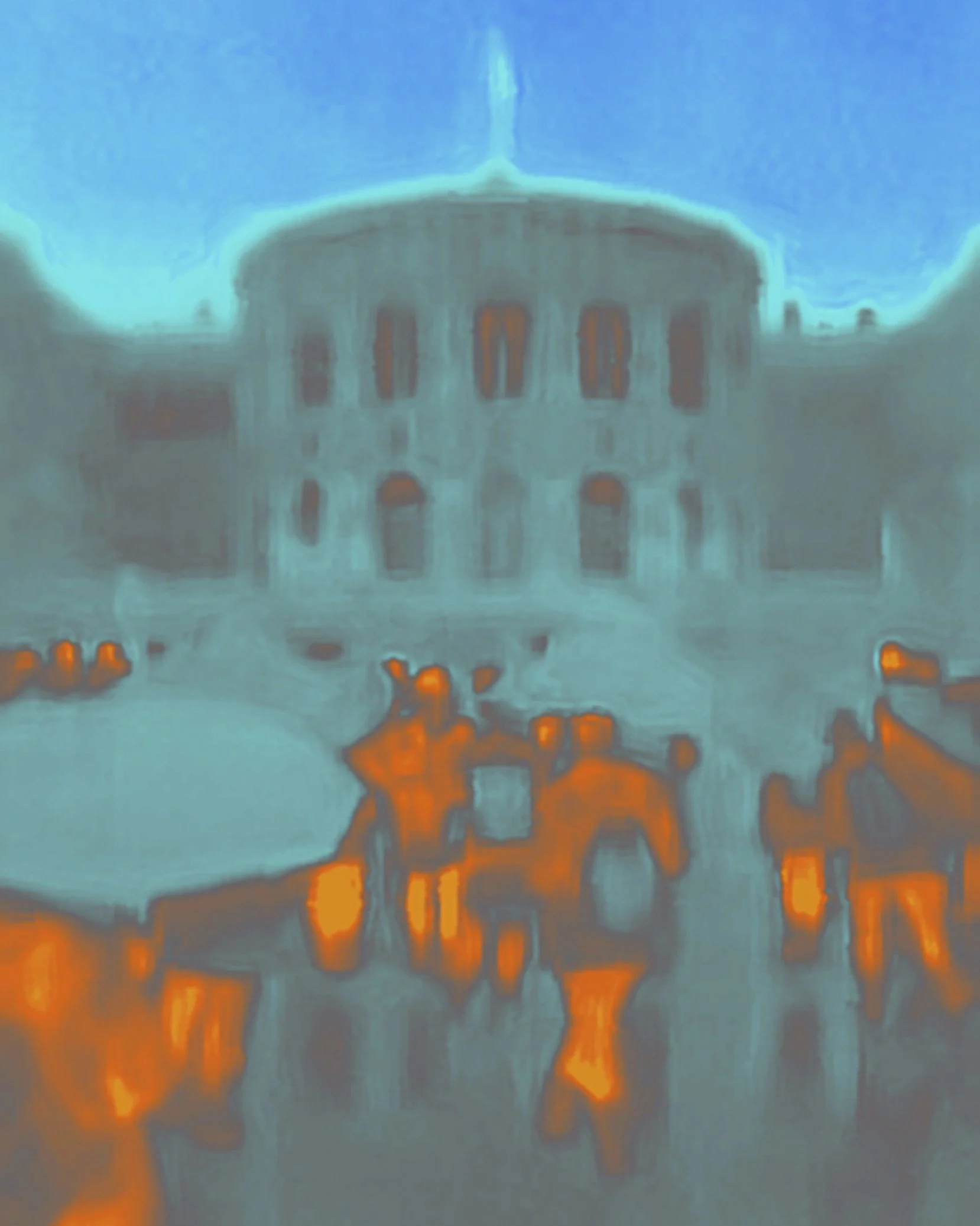   A demonstration outside the Norwegian Parliament.   