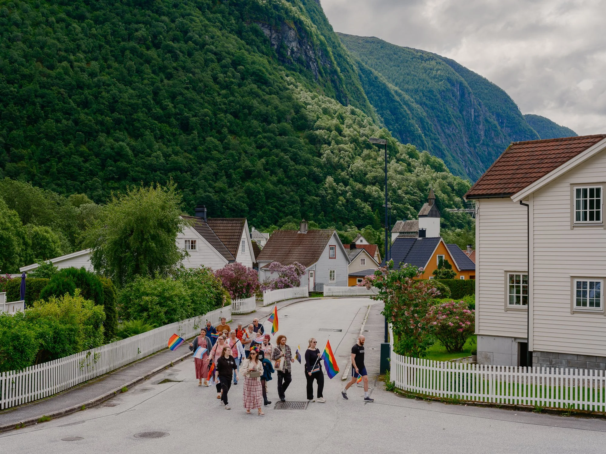   Everyday Pride   This s a photographic journey through Pride in Norway — from small local gatherings, to public buildings and petrol stations, to fjords, mountain landscapes and village squares.  The project looks at how Pride has become part of ev
