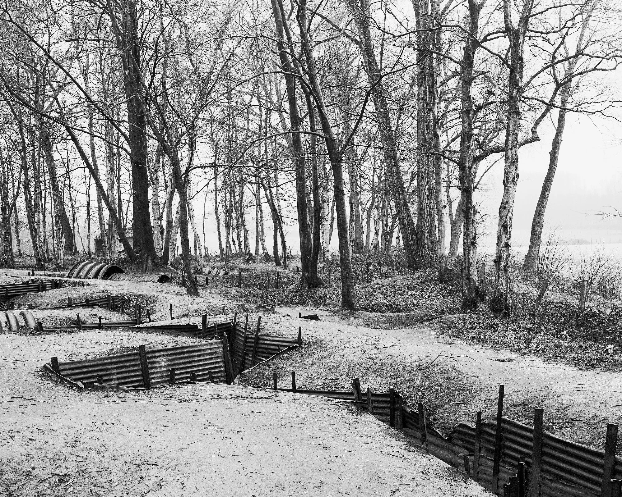   Ypres, Belgium, March 2018: World War 1 trenches at Sanctuary Hill.   