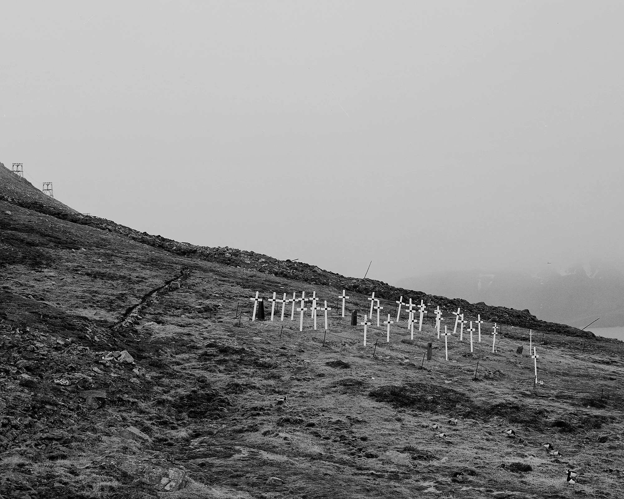   Svalbard, Norway, June 2018: The Spanish flu graves.  