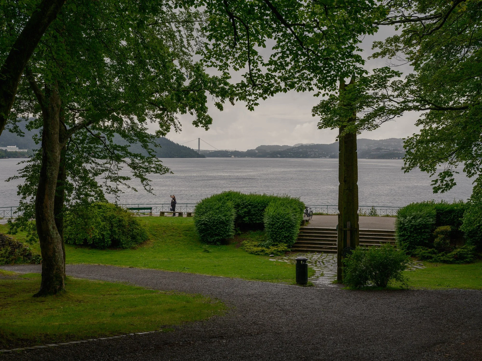  2026-07-31 - Nordnesparken.     Bergen at 16.17   Almost every day at 4.17 PM, I take a photograph somewhere in the municipality of Bergen. The location is chosen at random.  The project is ongoing, with new photographs added regularly. 