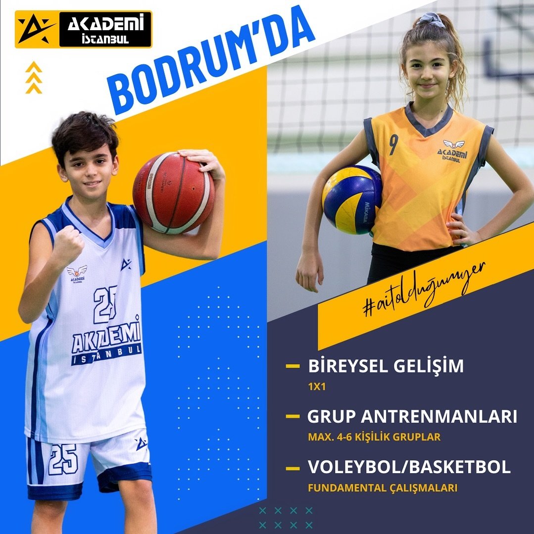 Akademi İstanbul Bireysel Gelişim Yaz Basketbol ve Voleybol Antrenmanları bu yaz da Bodrum&rsquo;da.!

1 Temmuz-2 Ağustos 2024 tarihleri arasında Pazartesi-&Ccedil;arşamba ve Cuma g&uuml;nleri sabah saatlerinde, max. 4-6 kişilik gruplar halinde yapıl