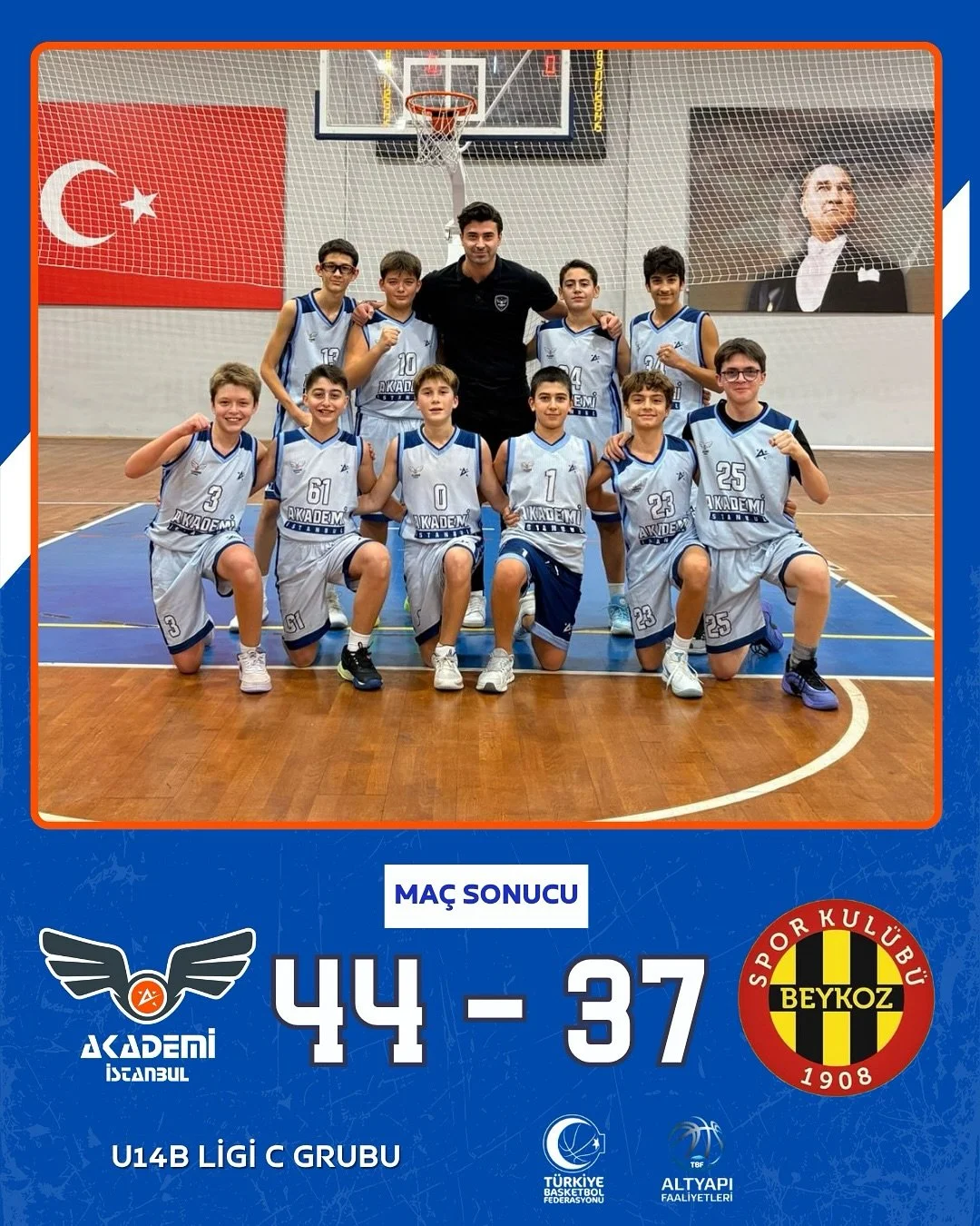İKİ MAÇ İKİ GALİBİYET!
20 Ekim Pazartesi günü Kurtköy Spor Salonu’nda sahaya çıkan U14 ve U17 takımlarımız, oynadıkları iki karşılaşmadan da galibiyetle ayrıldı.
Büyük çekişmeye sahne olan ma&cced