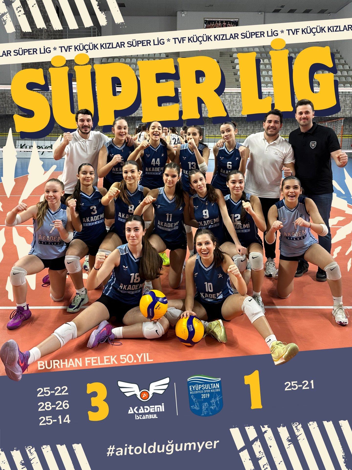 VOLEYBOL K&Uuml;&Ccedil;&Uuml;KLER S&Uuml;PER LİG KLASMAN GRUBUNDA 2&rsquo;DE 2.!

TVF Burhan Felek 50.Yıl Deniz Esinduy Spor Salonu&rsquo;nda oynanan ma&ccedil;ta, grubunun g&uuml;&ccedil;l&uuml; temsilcilerinden Ey&uuml;p Sultan Belediyesi ile karş