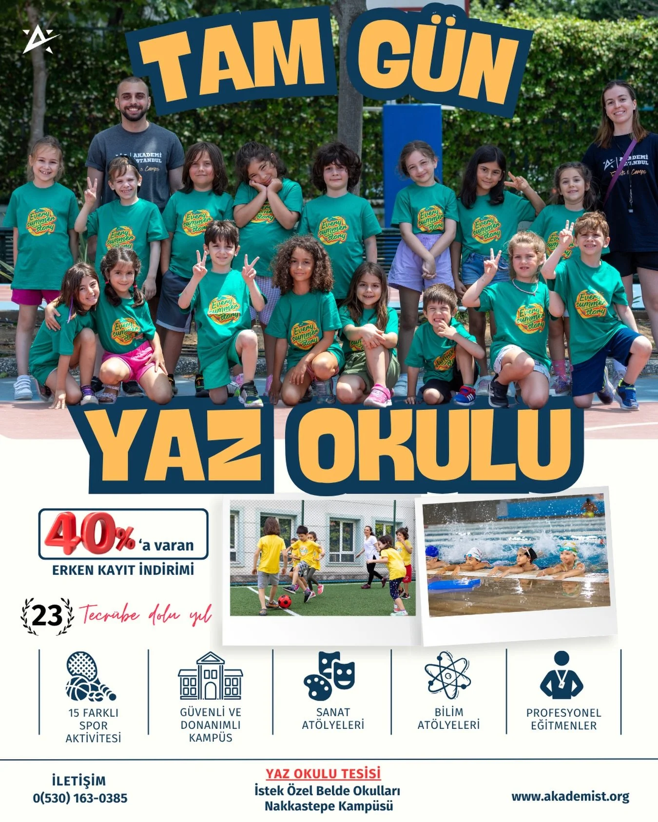 TAM G&Uuml;N YAZ OKULU ERKEN KAYIT D&Ouml;NEMİ BAŞLADI !!

İstek &Ouml;zel Belde Okulları Nakkaştepe Kamp&uuml;s&uuml;&rsquo;nde 29 Haziran-28 Ağustos 2026 tarihleri arasında 9 hafta s&uuml;recek olan &ldquo;Tam G&uuml;n Yaz Okulu&rdquo;, hafta i&cce