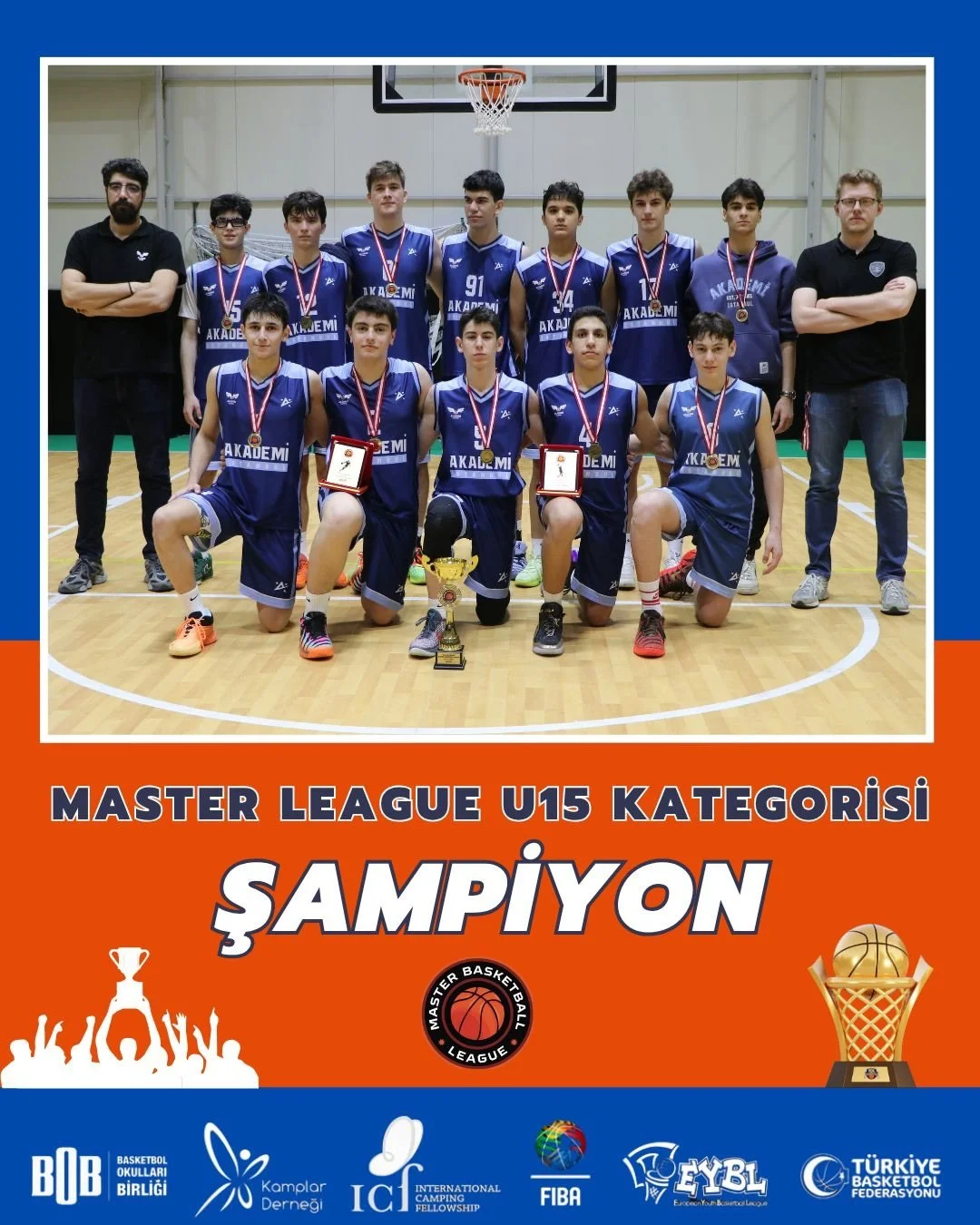 2011 doğumlu oyuncularımızdan oluşan U15 takımımız, bu sezon katıldığı Master League ma&ccedil;larının tamamını kazanarak şampiyon oldu. 

Takımımızda en değerli oyuncu Ahmet Mert Akbaş olurken, ligin asist kralı ise Kaan Bi&ccedil;er oldu.

T&uuml;m