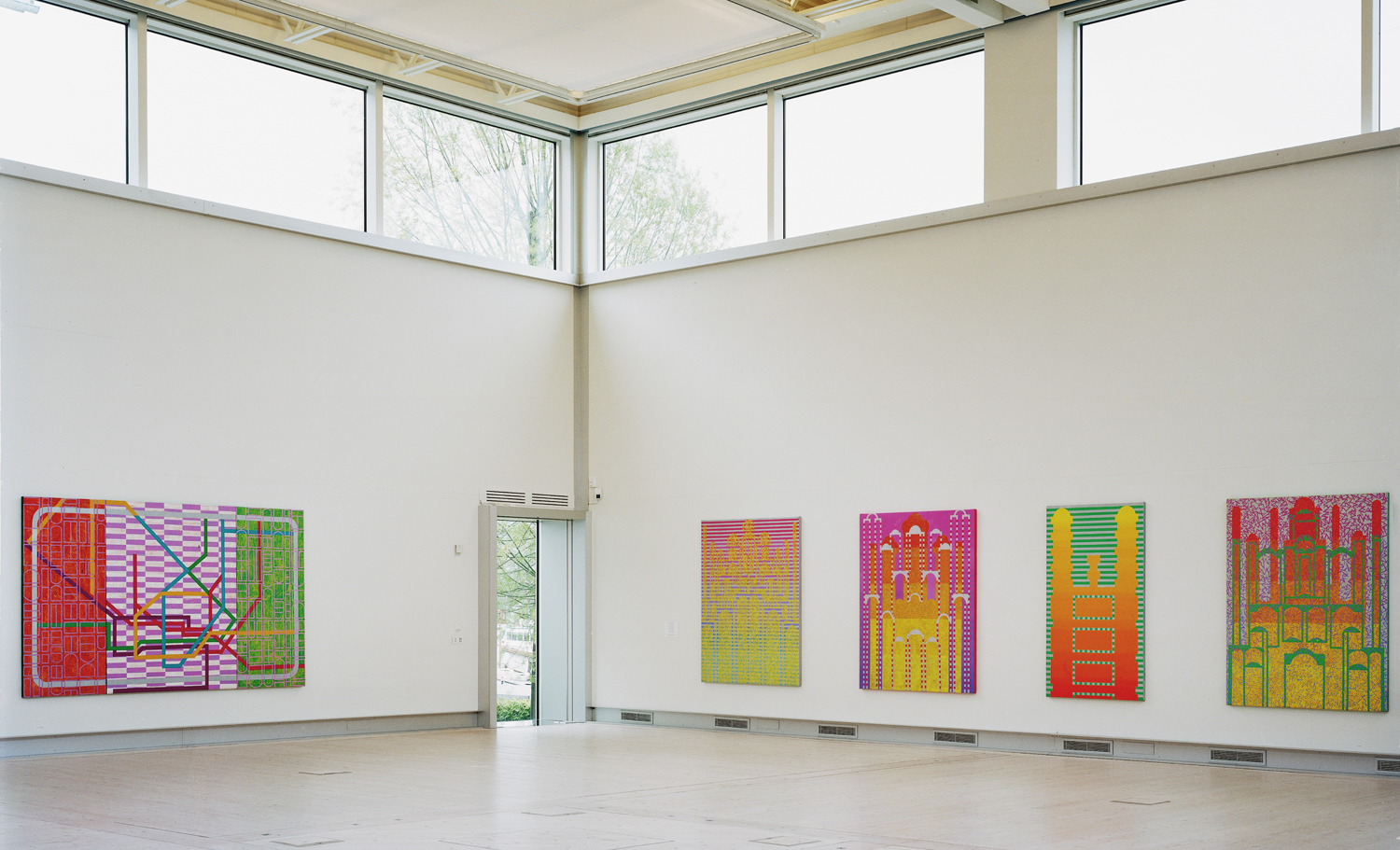 1500 Uddevalla art hall installation view 3 2005,paintings Here to There 2002 and 4 from the series Unbreable Lightness of being 2004.jpg