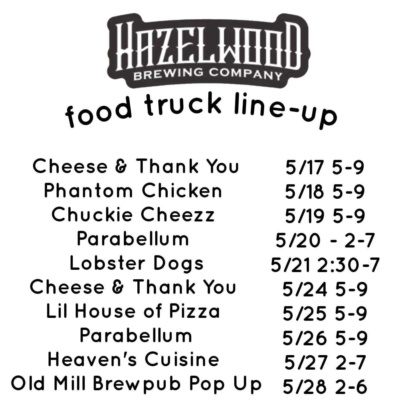 That should get us through May! Plan accordingly! 
#whattodo #lexingtonsc #foodtruck