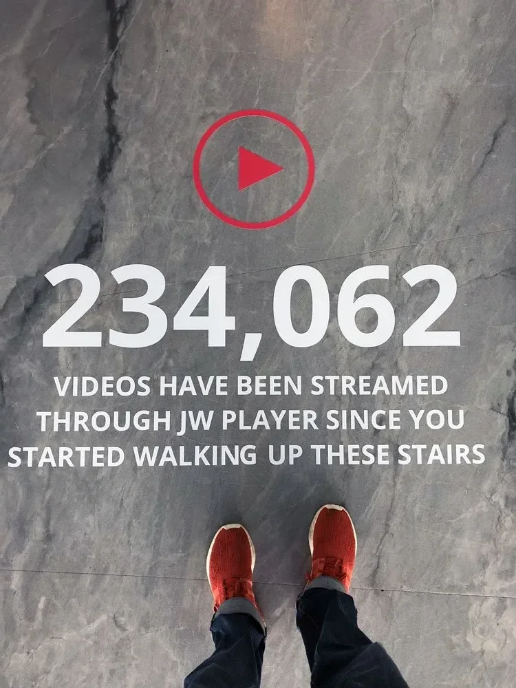 The landing at the top of the stairs