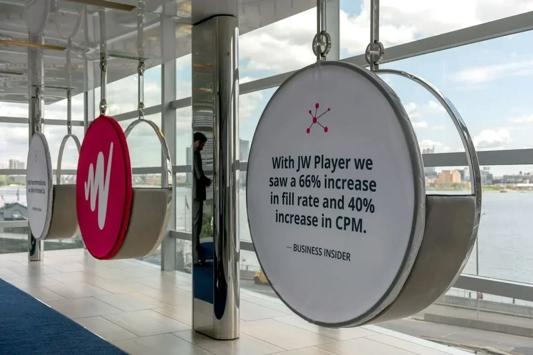 Hanging swings with branded fabric
