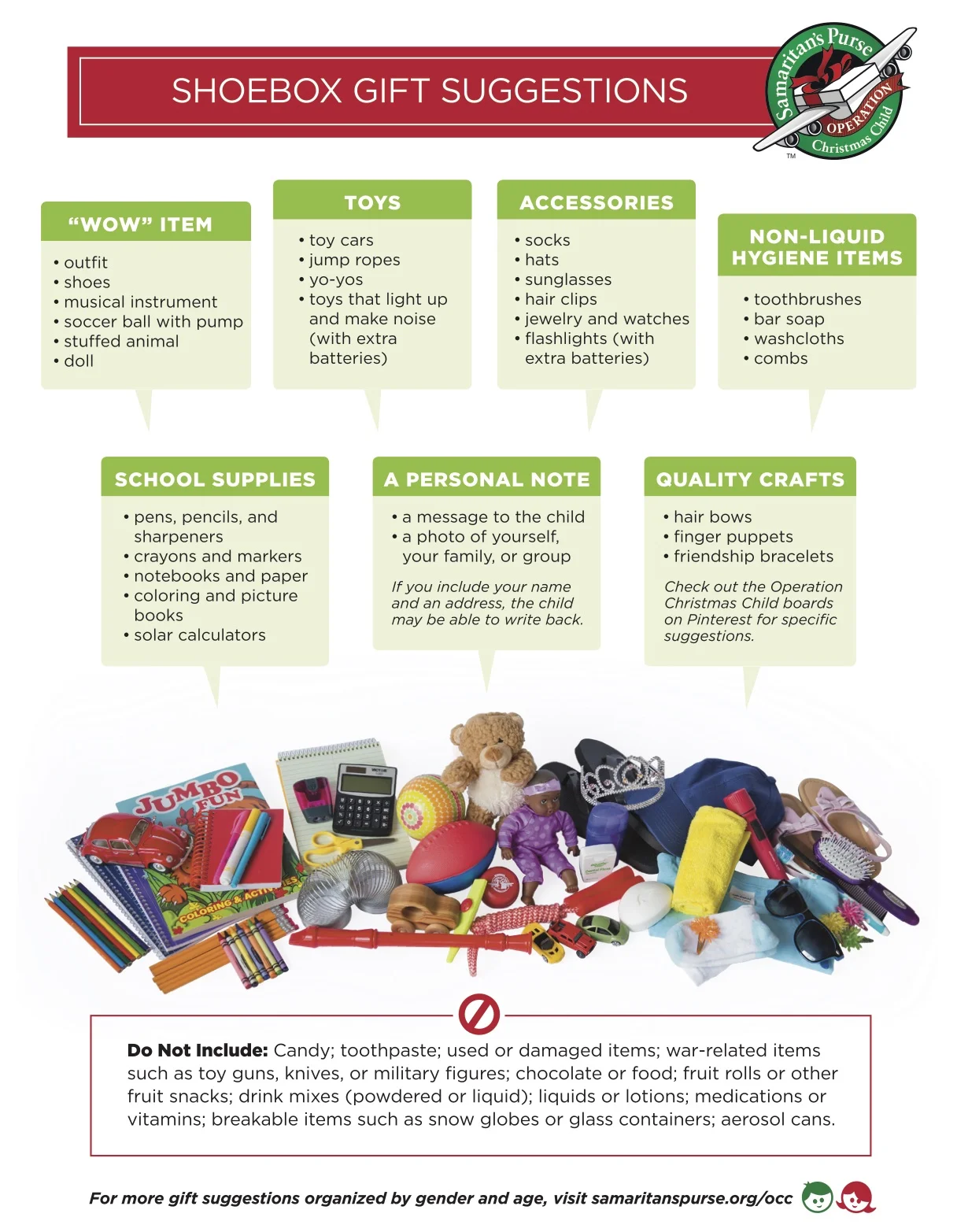 pack a box for operation christmas child