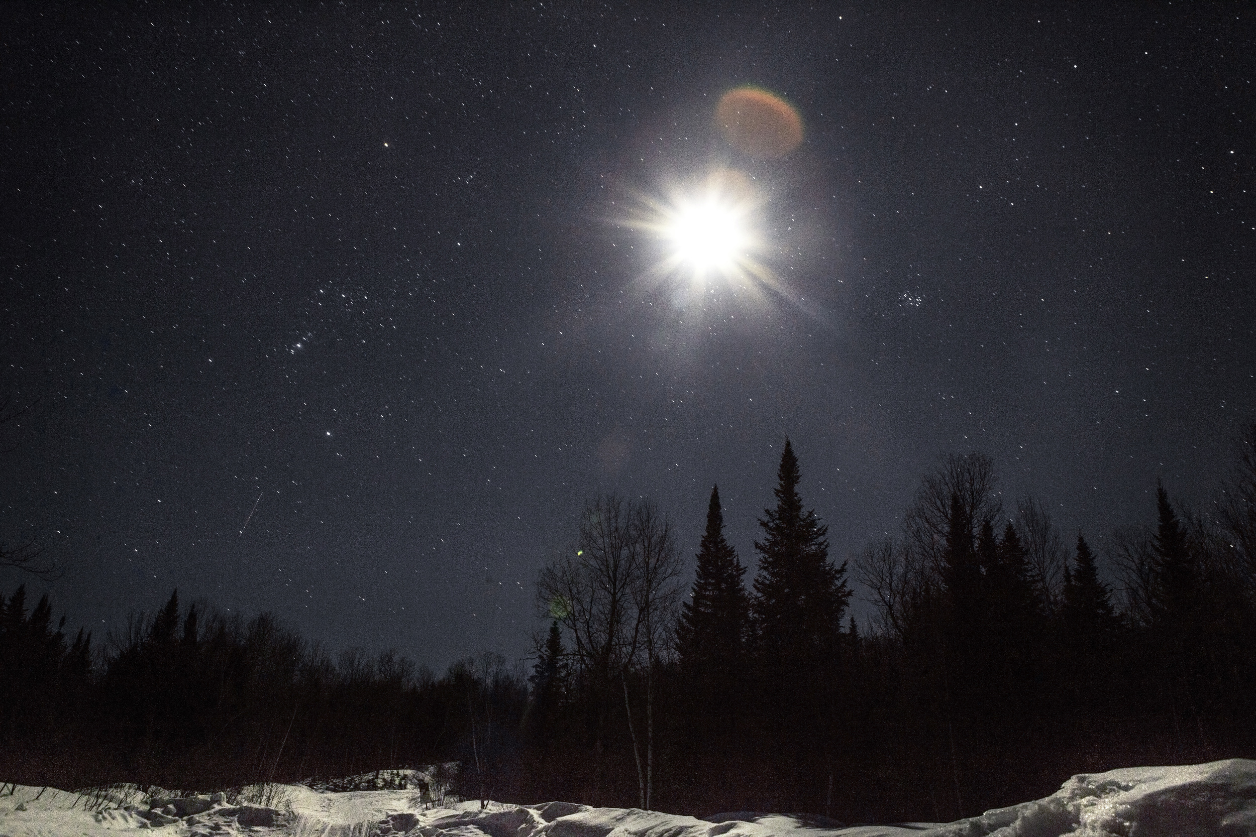 Full Moon under Maine's Winter Sky