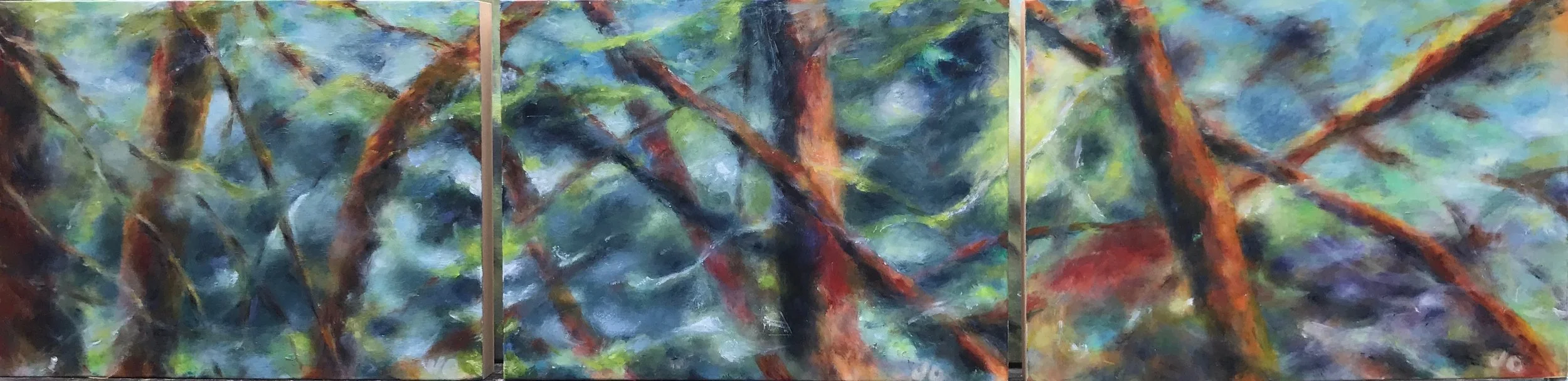 The Senses Triptych Acrylic on Panels 48x12