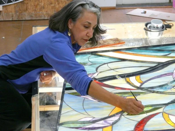 Dana, at work in her Montana studio.
