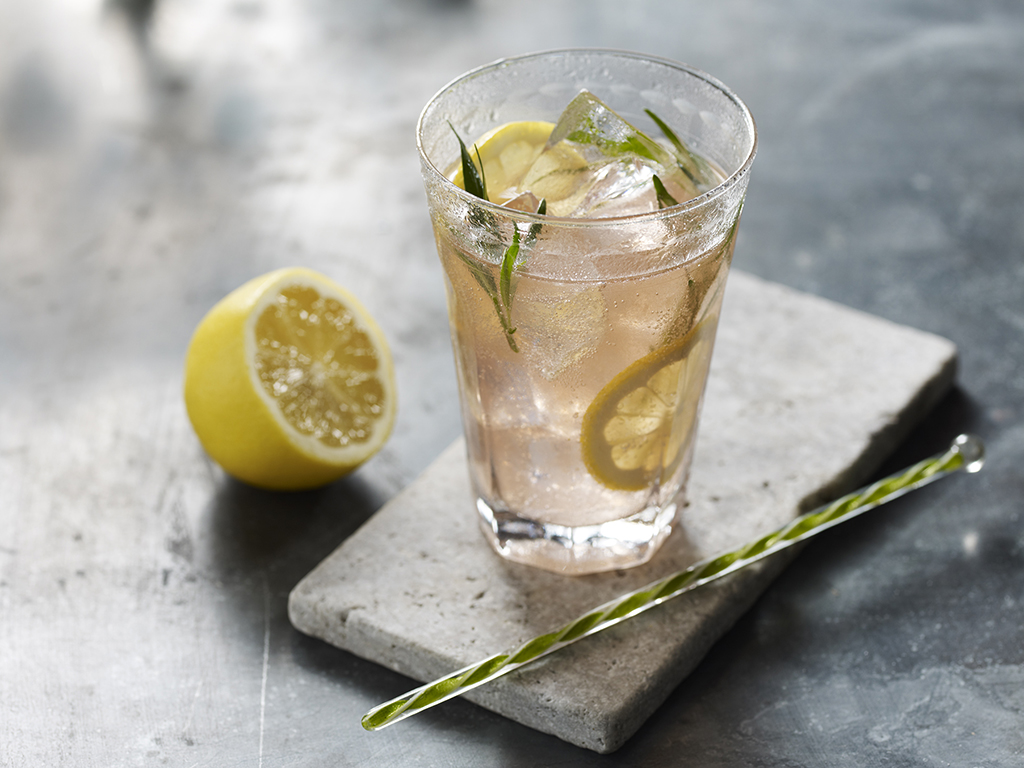 Edgerton's pink gin cocktail with lemon and tarragon