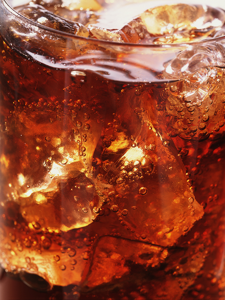 Close up of Coke with ice