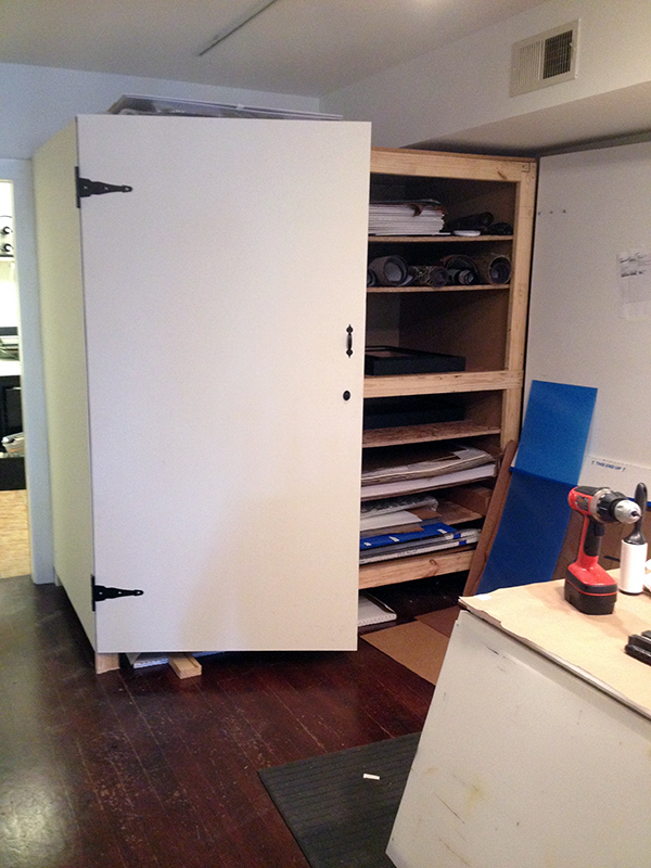 Flat file storage for glass, matte board, art and other things.