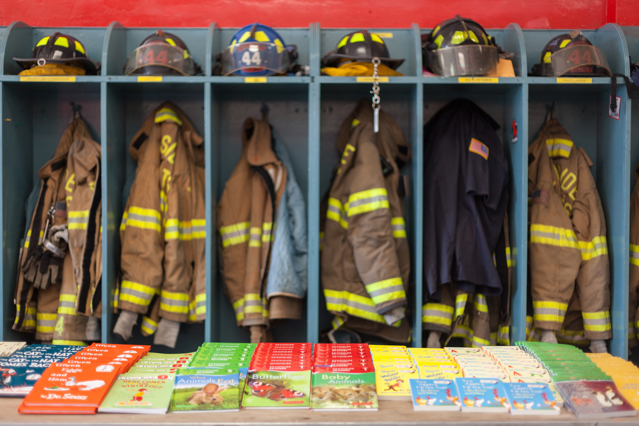 Some of the books that were donated to be given out to the children after they visited with Santa.&nbsp;