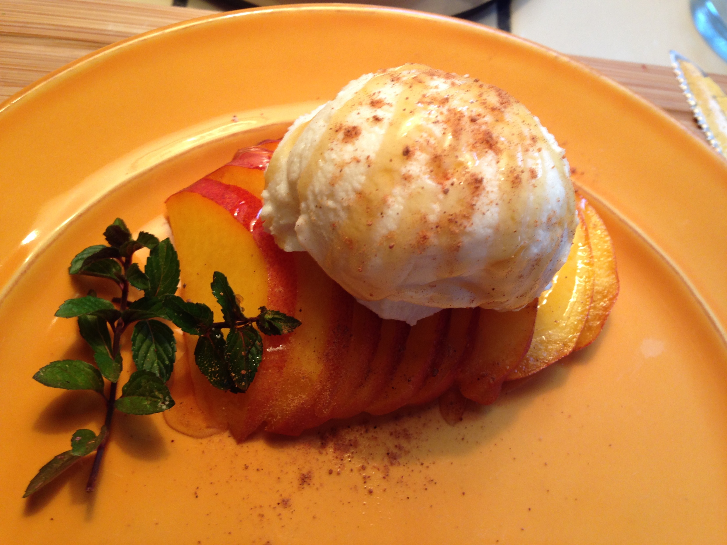 Pretty as a Peach Sitting at the Breakfast Table 
