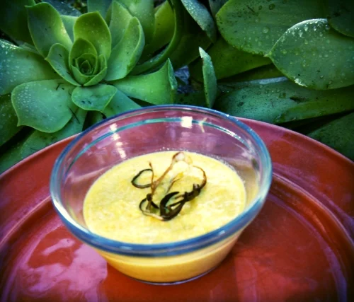 A warm golden sun in a cup or bowl. &nbsp;
