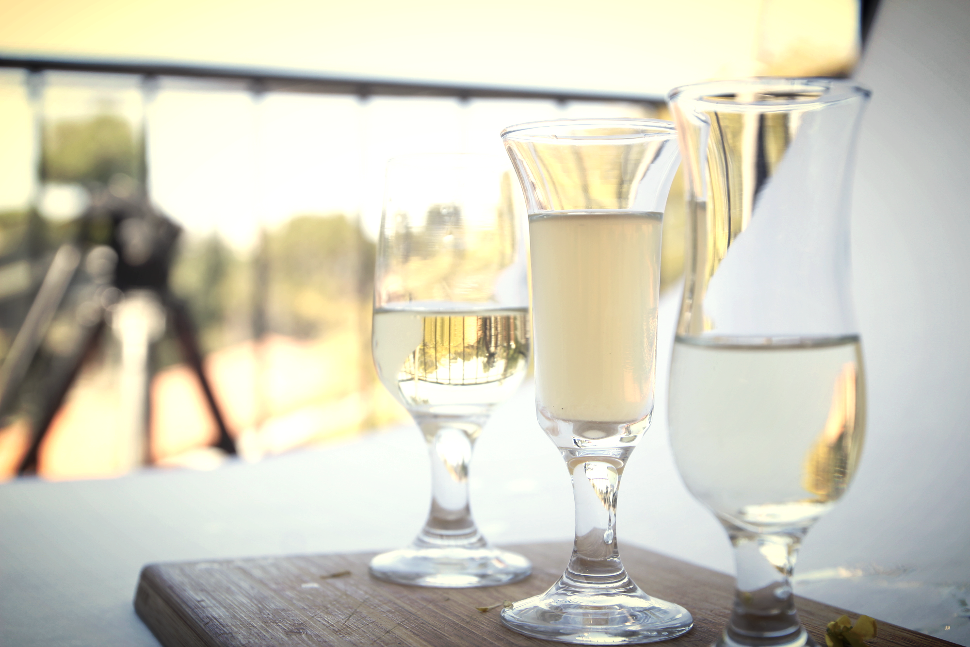 By order of appearance, starting from the left ~ Rice, Apple Cider, and White Wine vinegar.