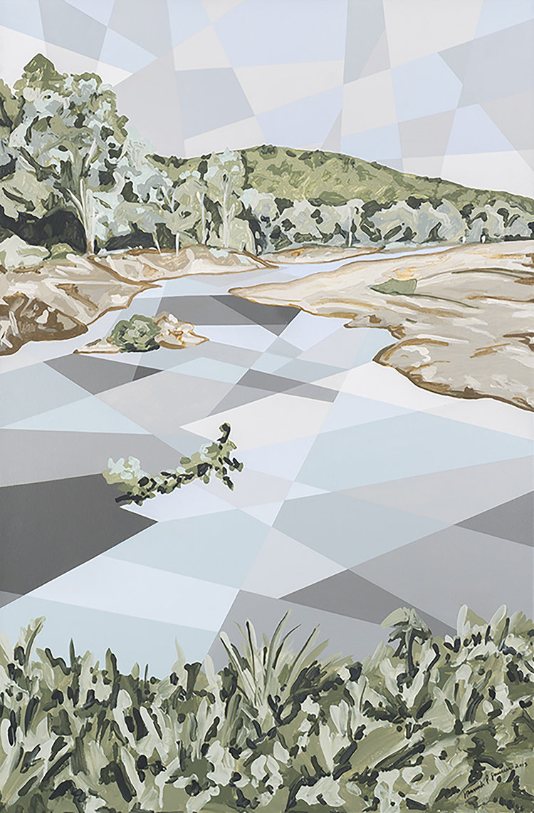 Current of Niangua by Hannah Perry Saucier. Acrylic on canvas, framed. Image courtesy of the gallery.
