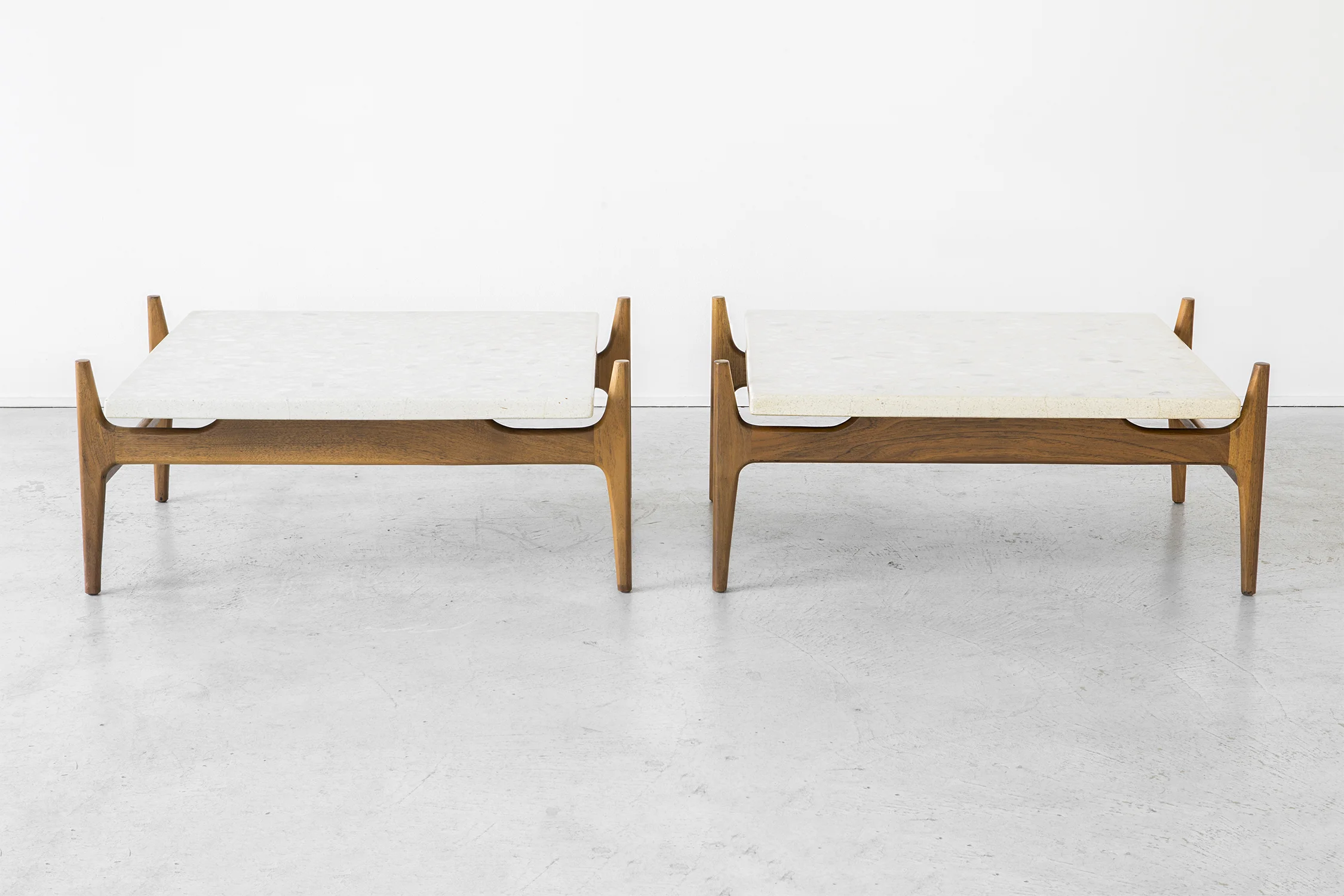 SET OF HARVEY PROBBER TERRAZZO TABLES