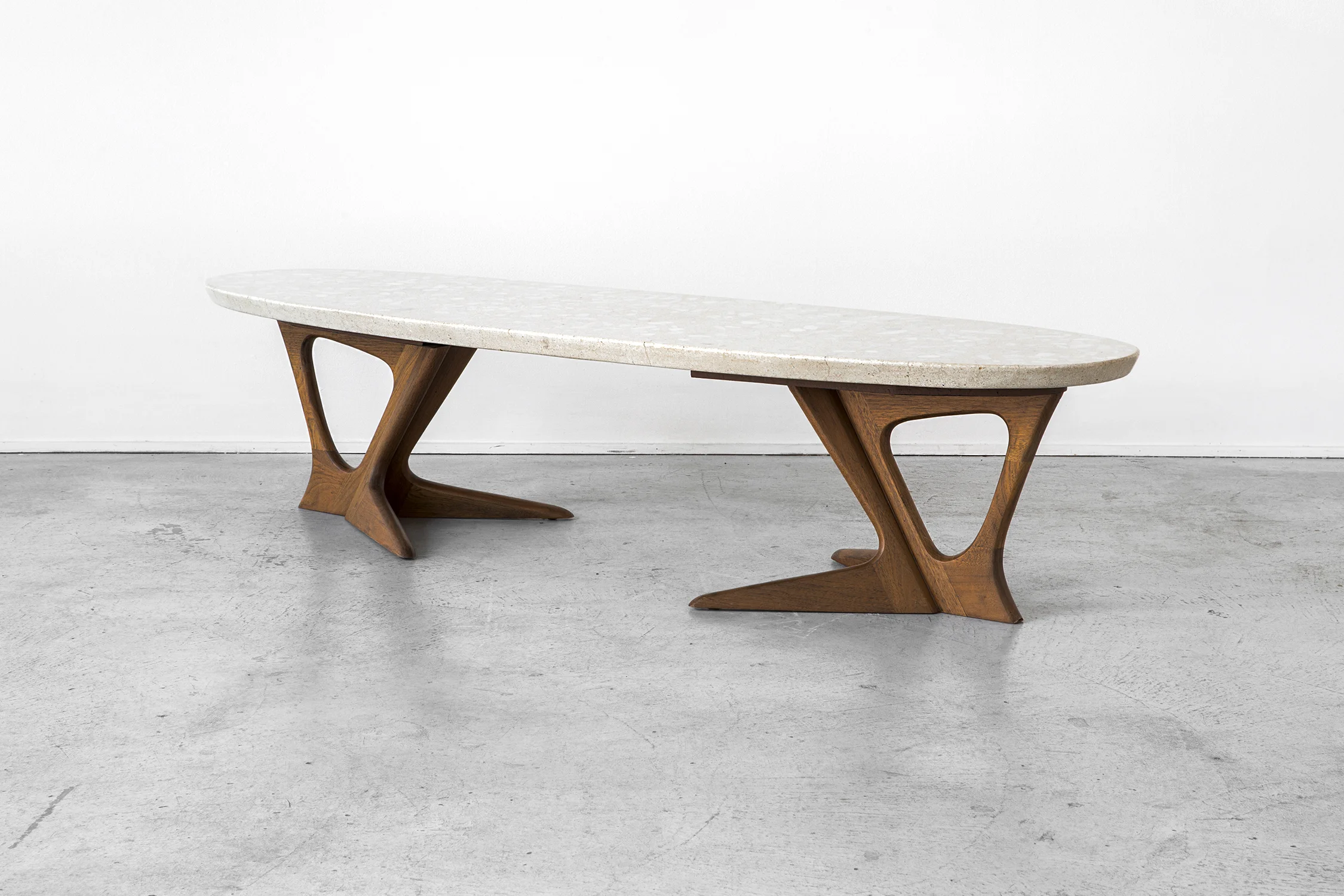HARVEY PROBBER ELLIPTICAL TERRAZZO TABLE