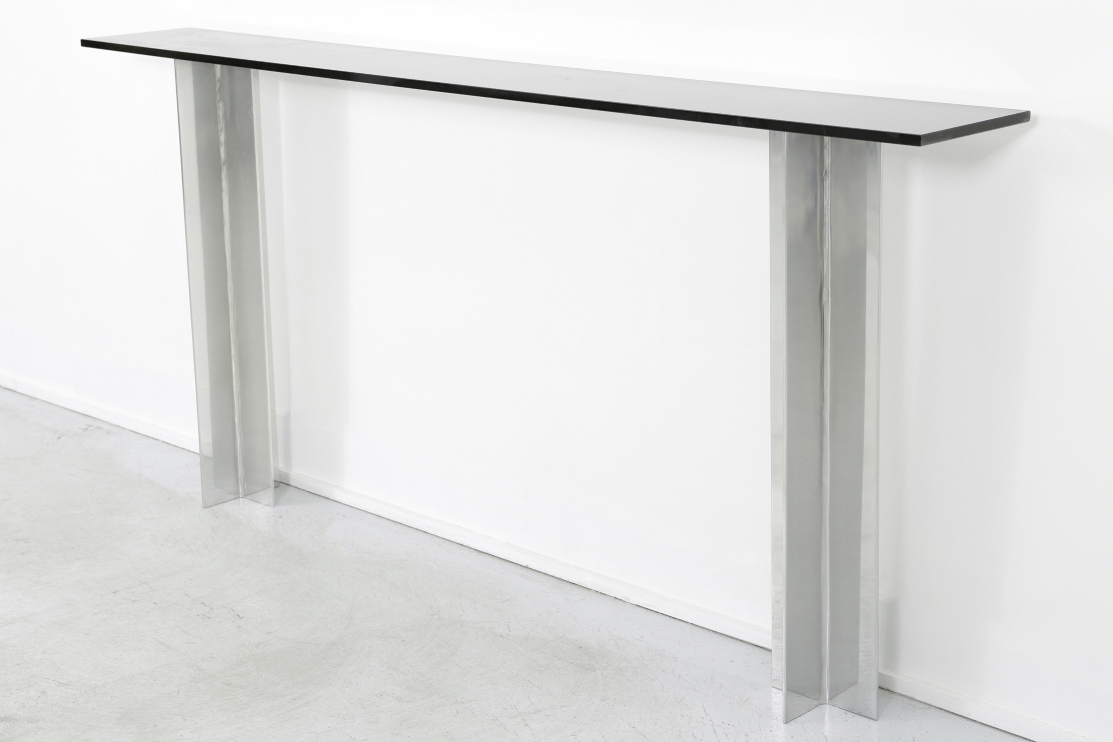 SMOKED GLASS CONSOLE TABLE