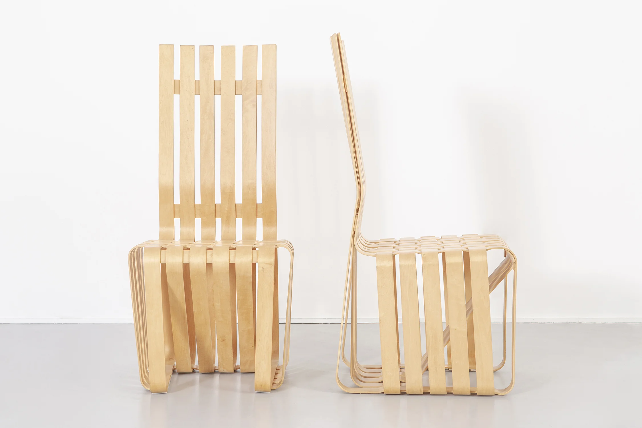 FRANK GEHRY HIGH STICKING CHAIRS — MATTHEW RACHMAN GALLERY