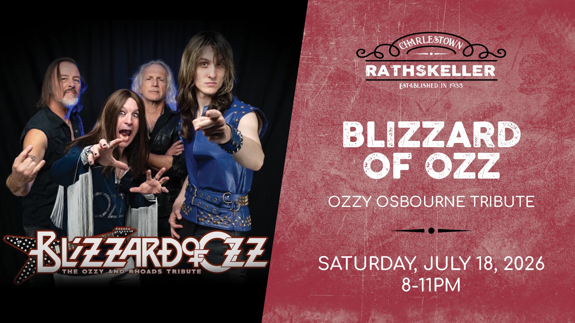 Blizzard of Ozz (Ozzy Osbourne Tribute) at the Charlestown Rathskeller 2026