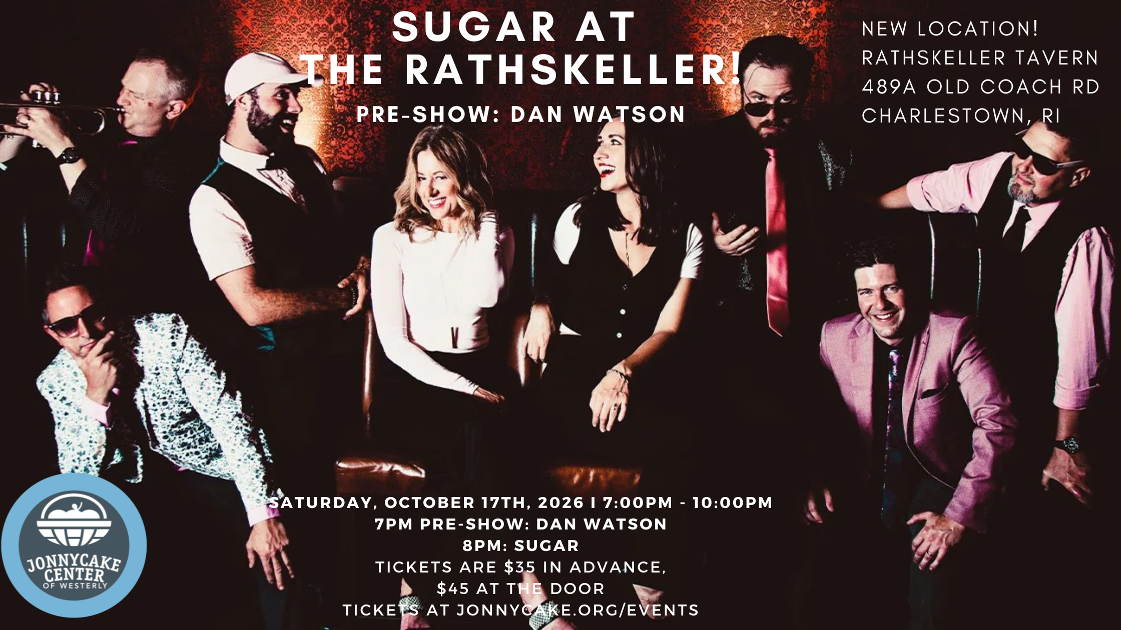 Sugar with Pre-Show by Dan Watson (Jonnycake Center Fundraiser)