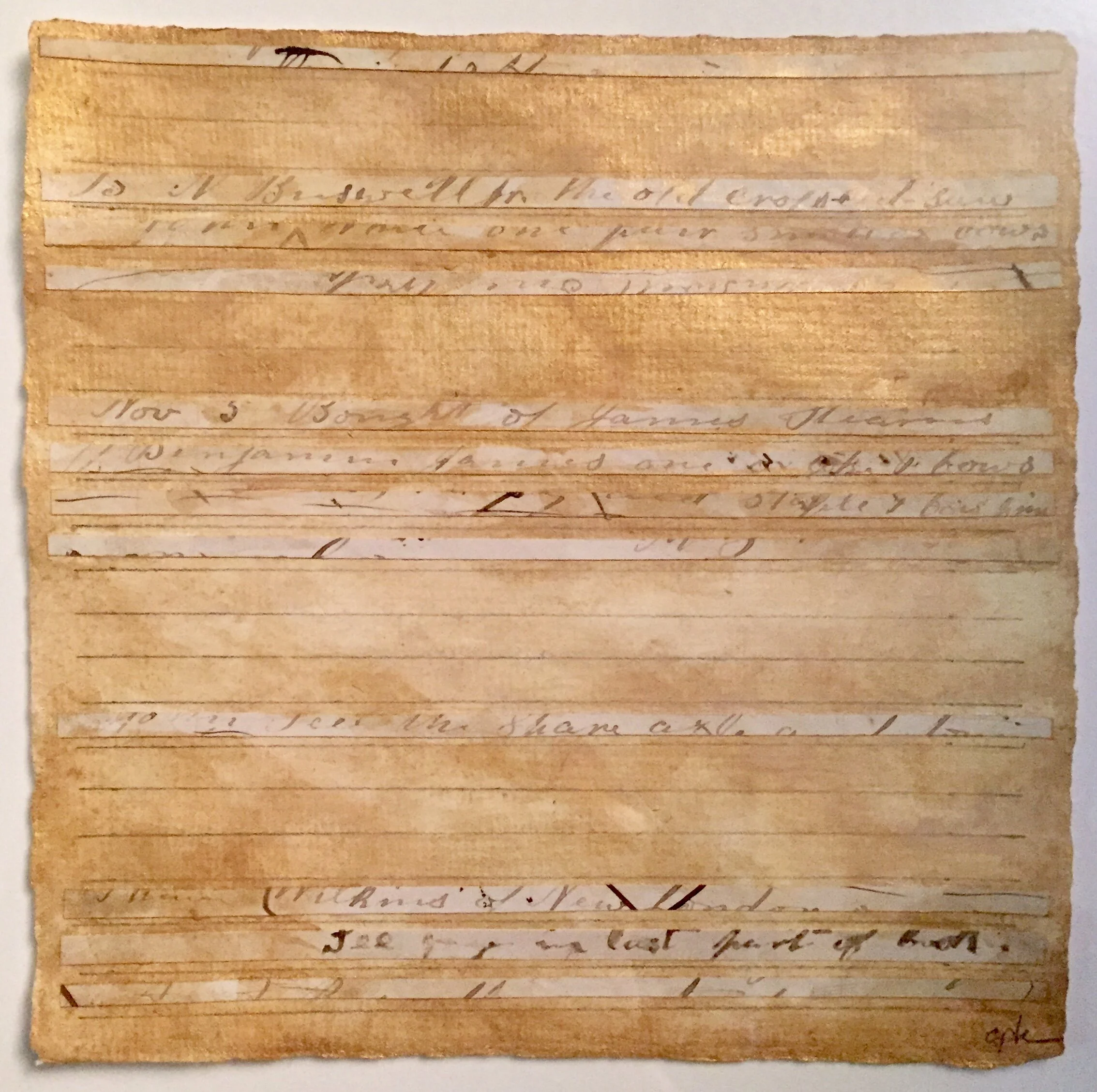 Kunstadt_C_Markings No. 2, fragments from journal 1860, gouache, grpahite on paper, 6 x 6 in.jpg