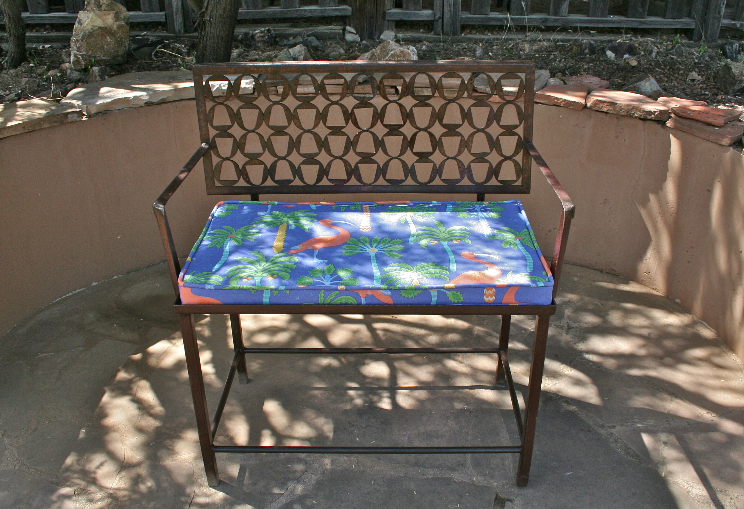 Garden Bench, solid recycled metal.