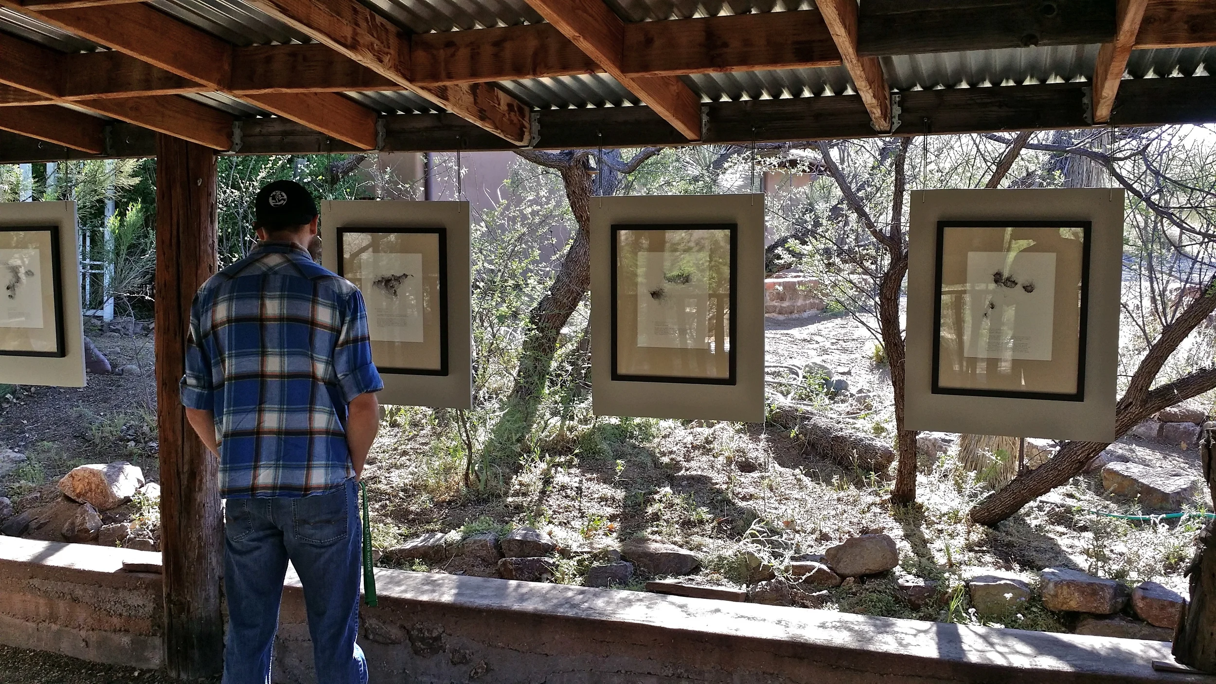 Viewing the work.