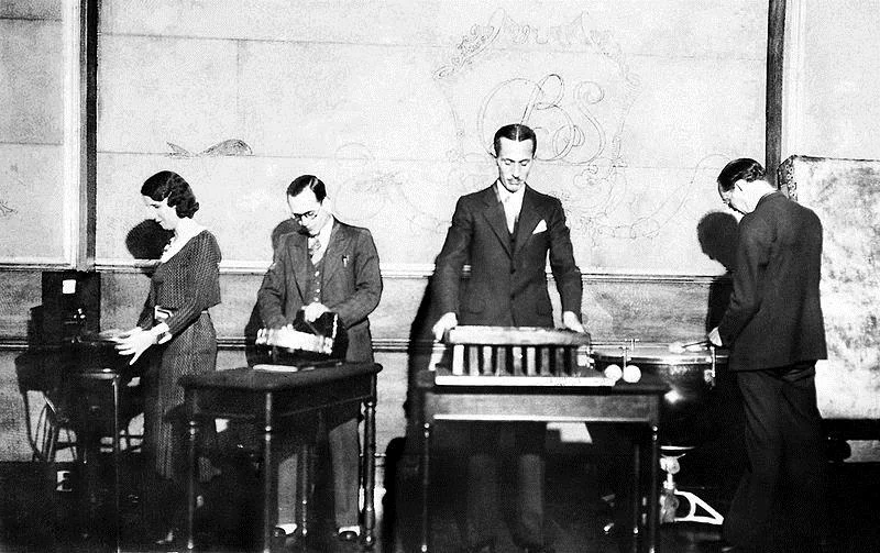 Ora Nichols, far left. March of Time broadcasrt