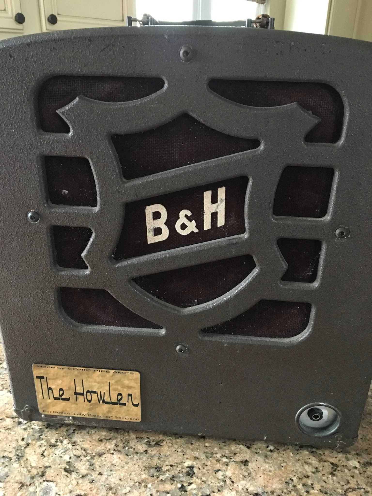 Art Deco 1940's style cabinet repurposed into a 40 watt all tube 12 inch combo amp