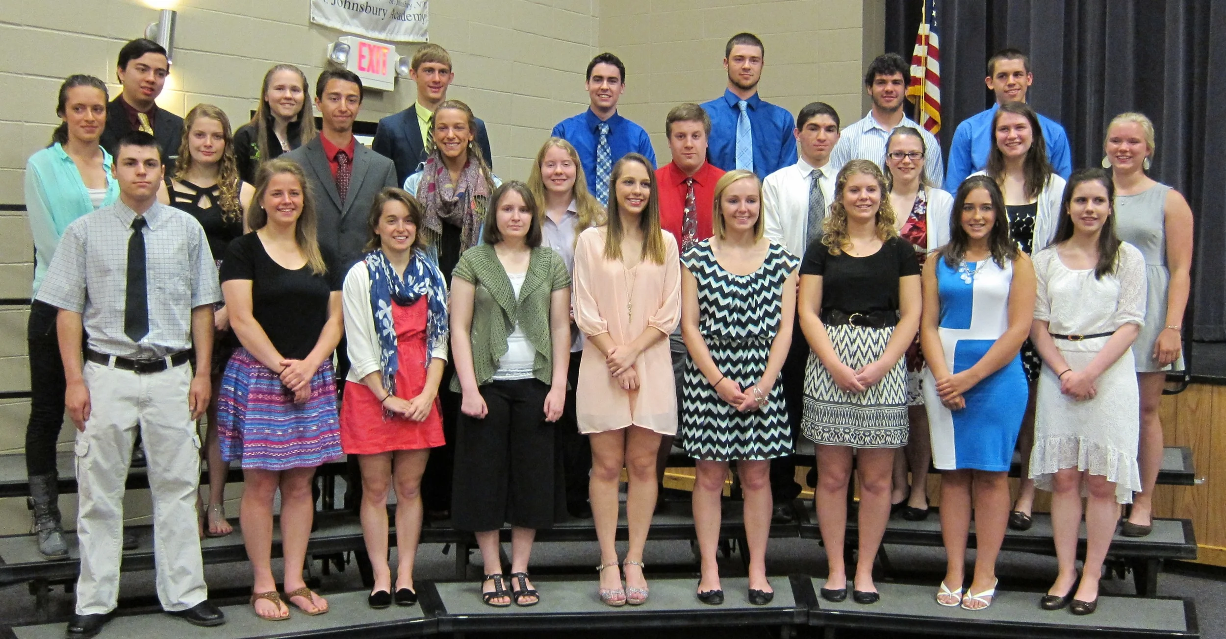 (Front) Dalton Binette, Kayla Mardin, Caroline Eyman, Erin Hamilton, Hannah Lavoie, Sage Purrington, Mikayla Nawojczyk, Alexis Lamontagne, Olivia Paradice (Middle) Miriam Arsenault, Emily Landry, Brian Caputo, Jennifer Vizard, Talia Vaughan, Garron Morneau, Vincent Bomba, Kayla Fadden, Katherine Emley, Julia Bowman (Back) Charles Clark, Kaitlin Wood, Ethan Call, Daniel Gadwah, Nicholas Bouchard, Tyler Sanschagrin, Brian Veazey. Missing from photo Rebecca Daniels and Olivia Myers.
